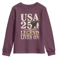 USA 250 The Legend Lives On Youth Sweatshirt Patriotic Eagle for Semiquincentennial 2026 - Wonder Print Shop