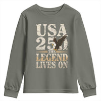 USA 250 The Legend Lives On Youth Sweatshirt Patriotic Eagle for Semiquincentennial 2026 - Wonder Print Shop
