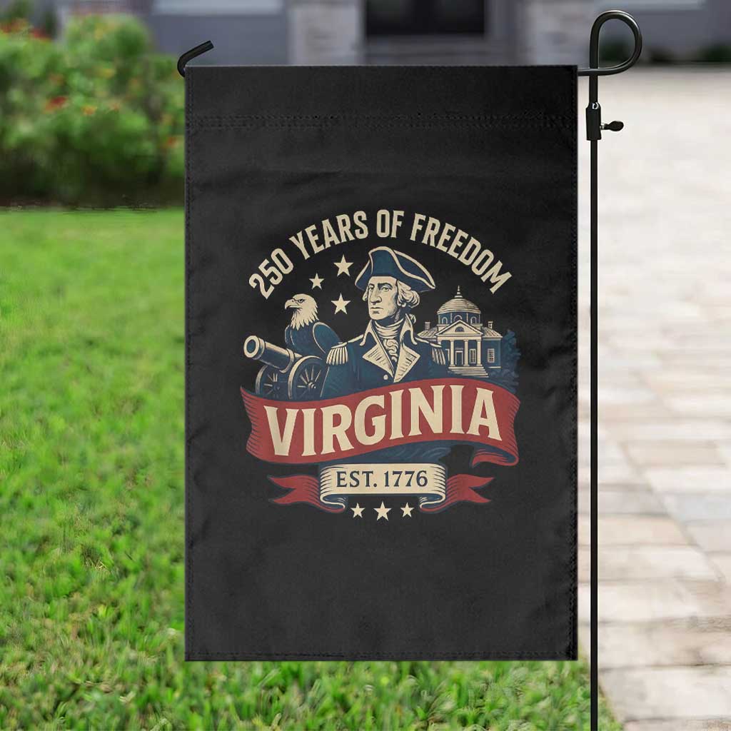 Virginia 250 Years of Freedom Garden Flag George Washington Patriotic State Pride Est. 1776 - Wonder Print Shop