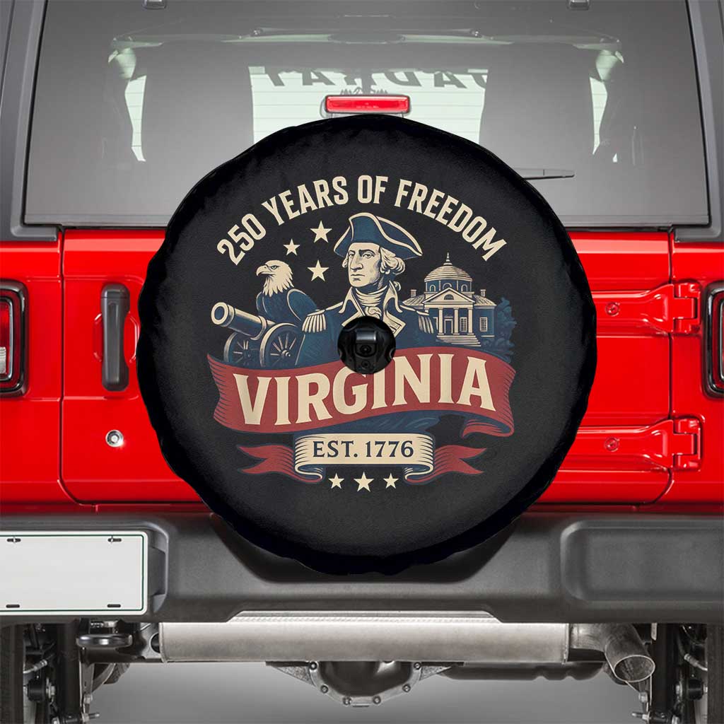 Virginia 250 Years of Freedom Spare Tire Cover George Washington Patriotic State Pride Est. 1776 - Wonder Print Shop