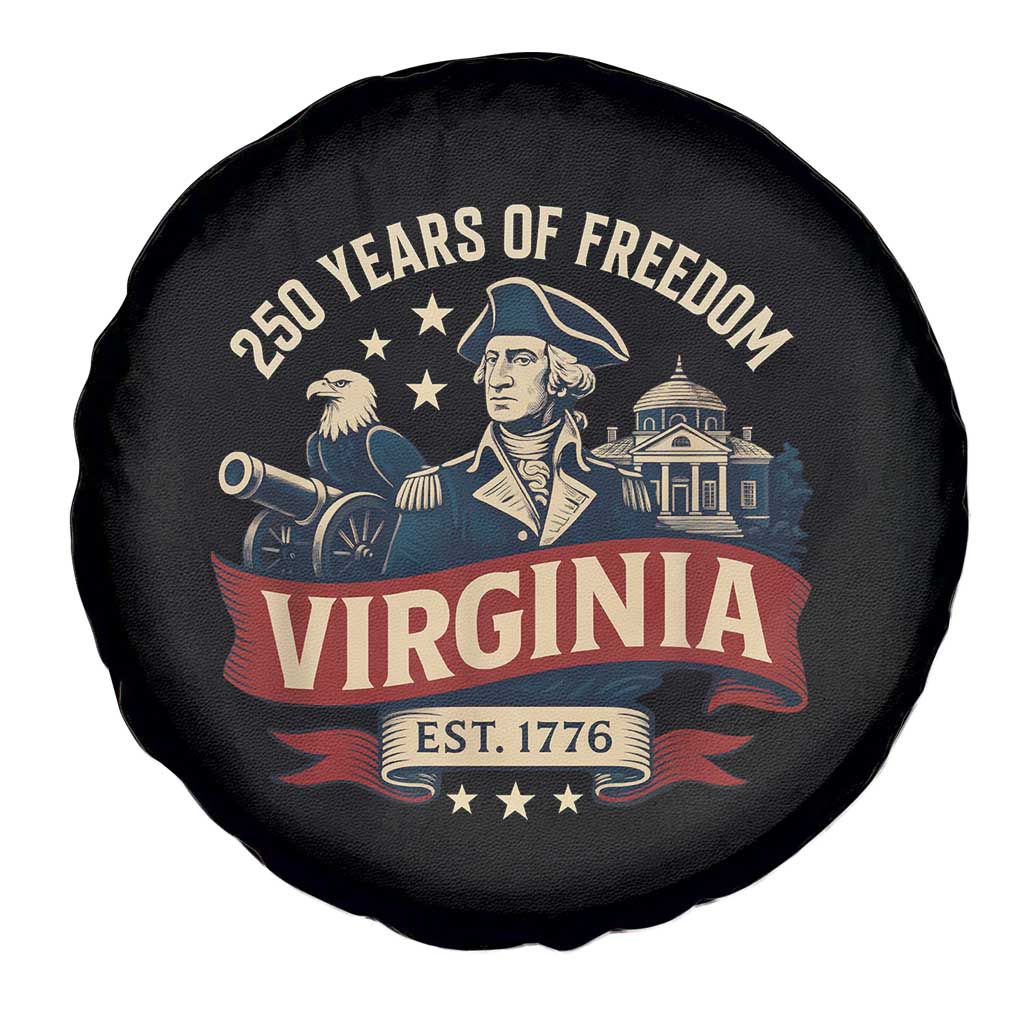 Virginia 250 Years of Freedom Spare Tire Cover George Washington Patriotic State Pride Est. 1776 - Wonder Print Shop