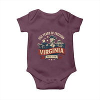 Virginia 250 Years of Freedom Baby Onesie George Washington Patriotic State Pride Est. 1776 - Wonder Print Shop