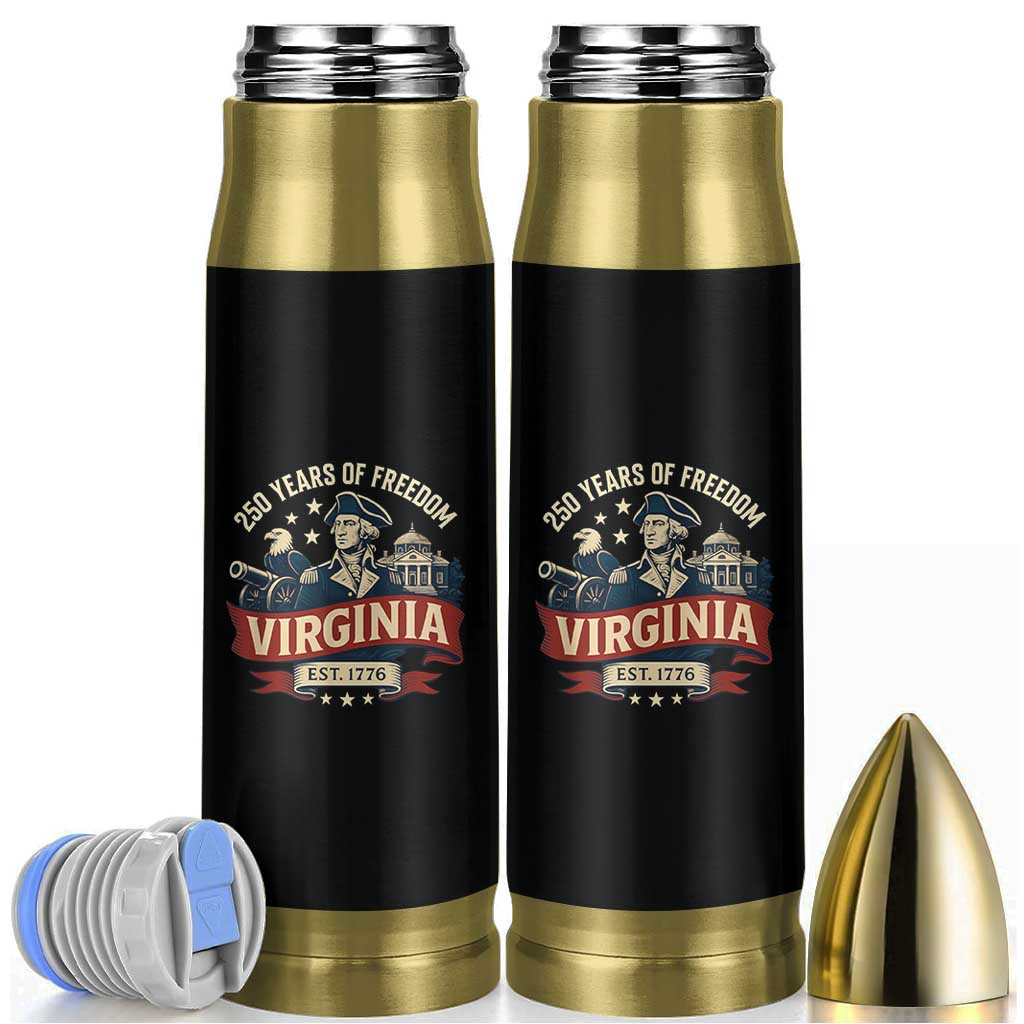 Virginia 250 Years of Freedom Bullet Tumbler George Washington Patriotic State Pride Est. 1776 - Wonder Print Shop