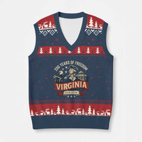 Virginia 250 Years of Freedom V-Neck Knit Sweater Vest George Washington Patriotic State Pride Est. 1776 - Wonder Print Shop