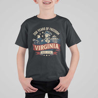 Virginia 250 Years of Freedom T Shirt For Kid George Washington Patriotic State Pride Est. 1776 - Wonder Print Shop