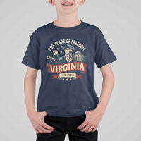 Virginia 250 Years of Freedom T Shirt For Kid George Washington Patriotic State Pride Est. 1776 - Wonder Print Shop