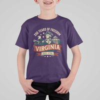 Virginia 250 Years of Freedom T Shirt For Kid George Washington Patriotic State Pride Est. 1776 - Wonder Print Shop