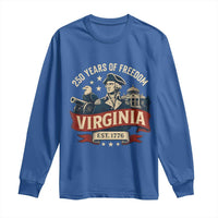 Virginia 250 Years of Freedom Long Sleeve Shirt George Washington Patriotic State Pride Est. 1776 - Wonder Print Shop