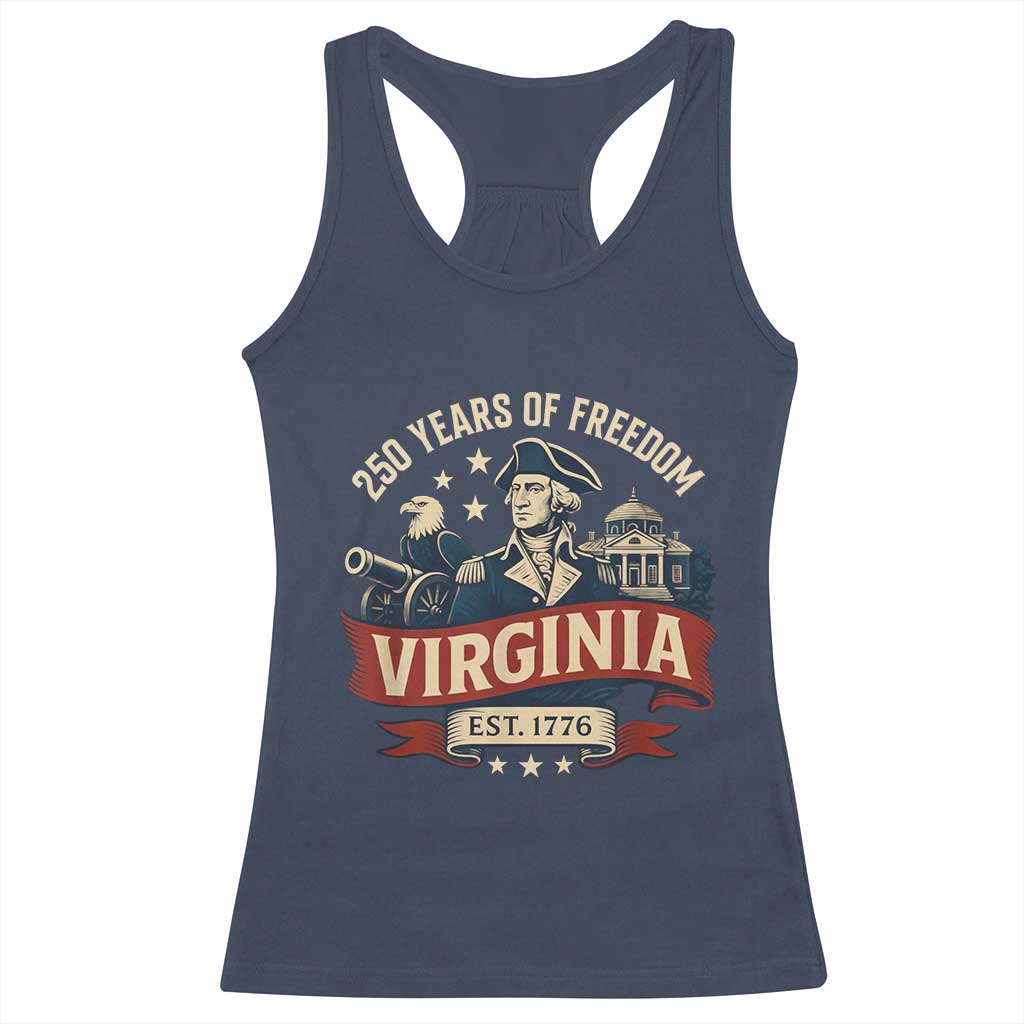 Virginia 250 Years of Freedom Racerback Tank Top George Washington Patriotic State Pride Est. 1776 - Wonder Print Shop
