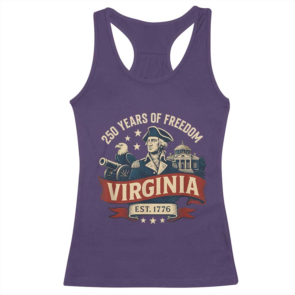 Virginia 250 Years of Freedom Racerback Tank Top George Washington Patriotic State Pride Est. 1776 - Wonder Print Shop