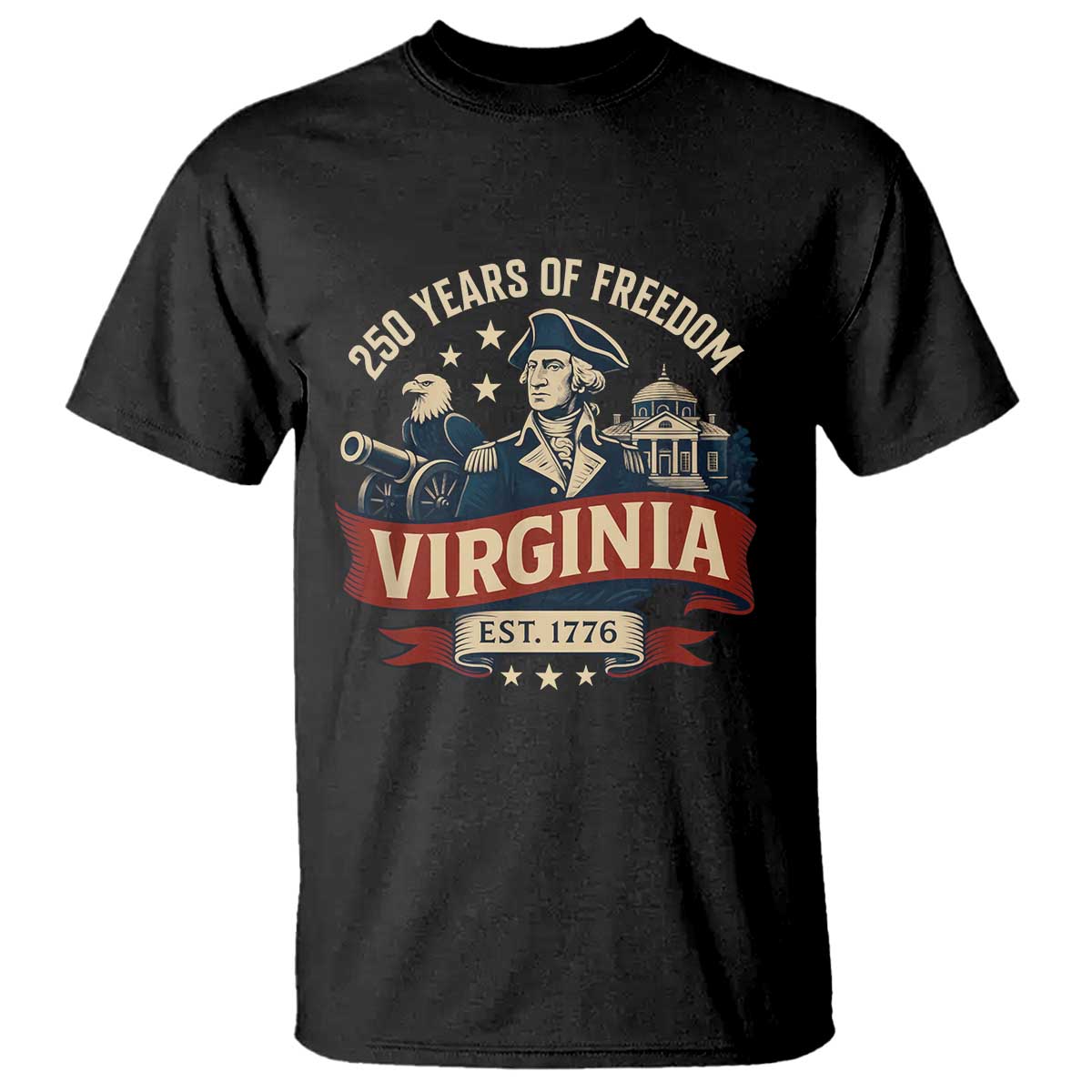 Virginia 250 Years of Freedom T Shirt George Washington Patriotic State Pride Est. 1776 - Wonder Print Shop