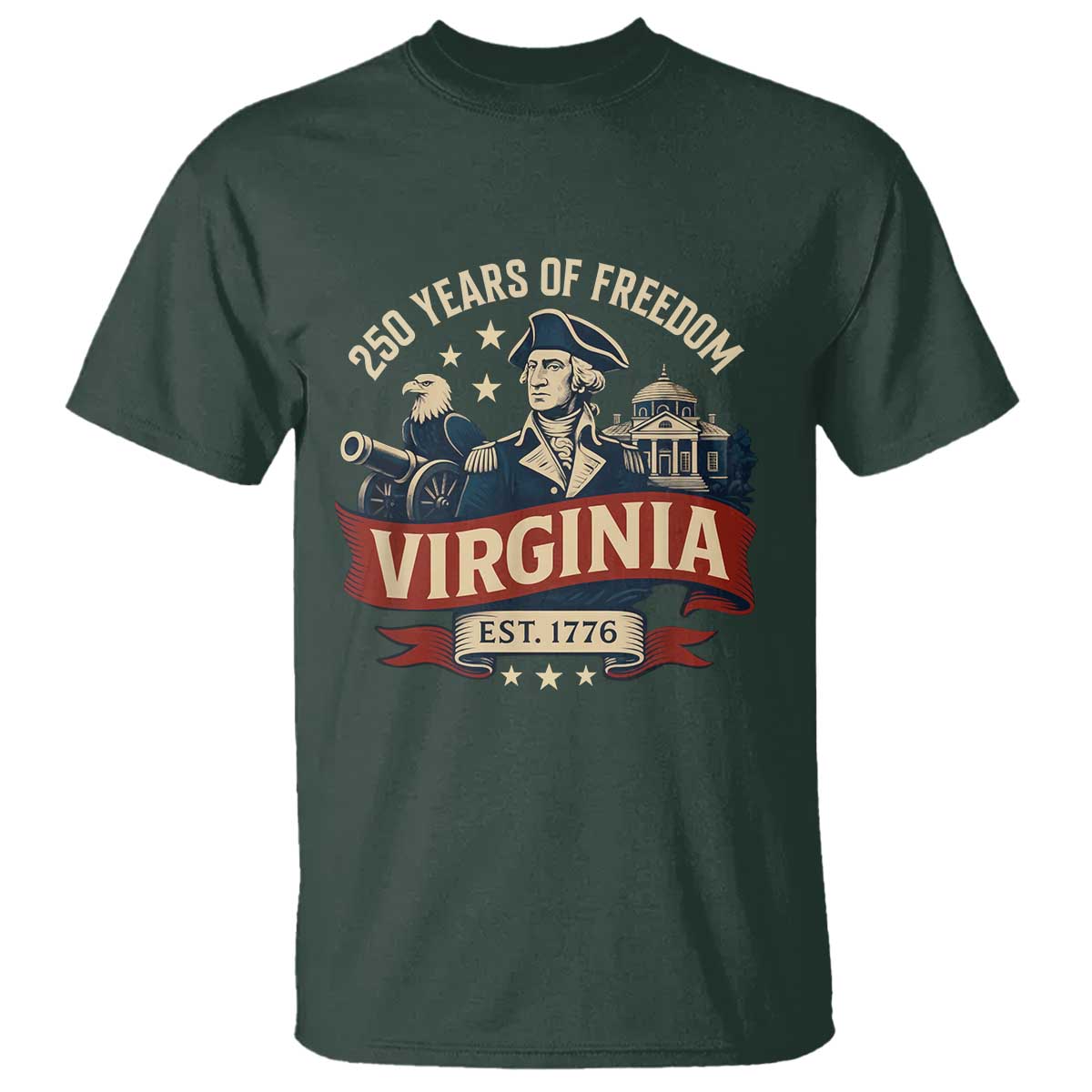 Virginia 250 Years of Freedom T Shirt George Washington Patriotic State Pride Est. 1776 - Wonder Print Shop