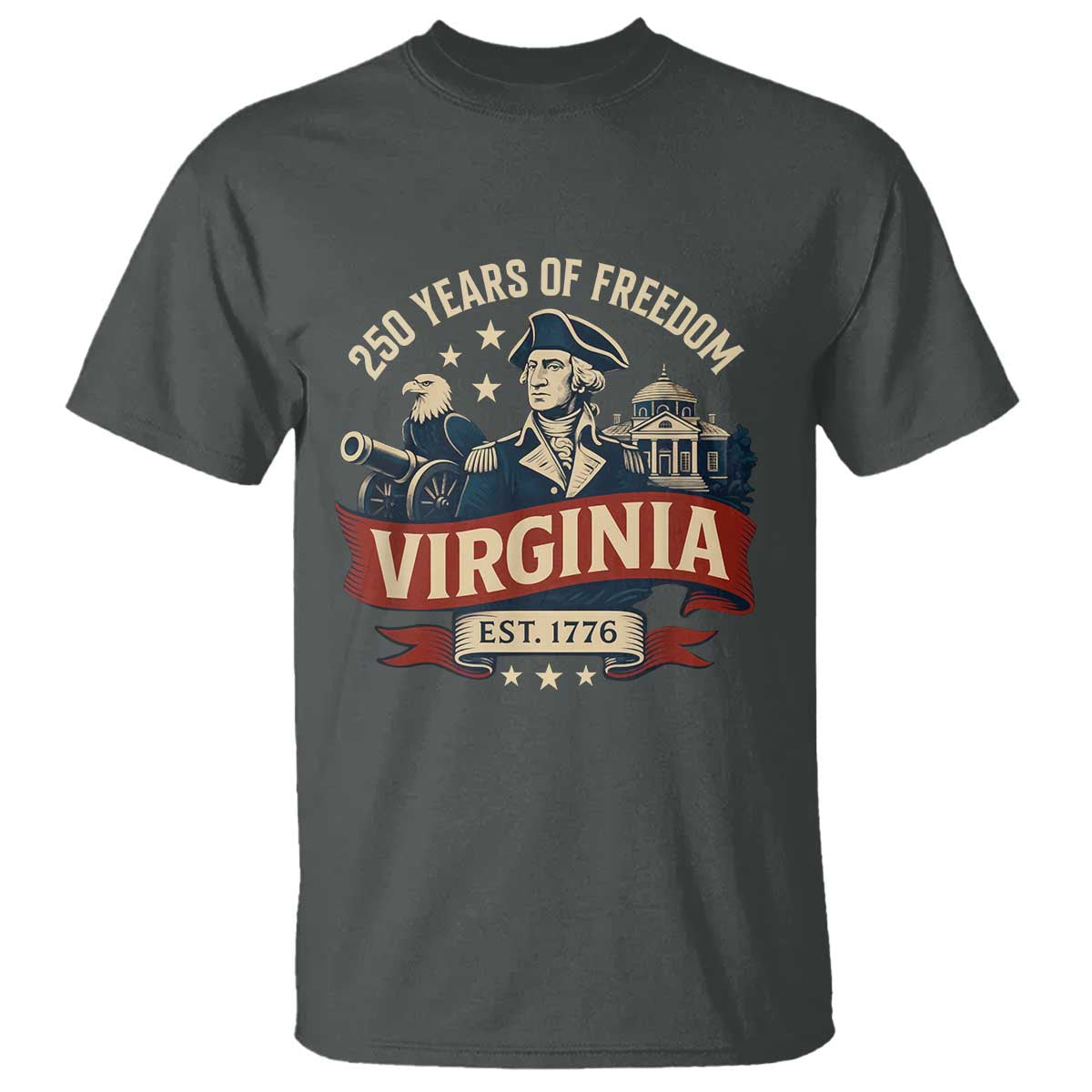 Virginia 250 Years of Freedom T Shirt George Washington Patriotic State Pride Est. 1776 - Wonder Print Shop