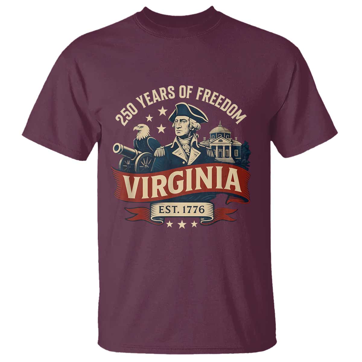 Virginia 250 Years of Freedom T Shirt George Washington Patriotic State Pride Est. 1776 - Wonder Print Shop