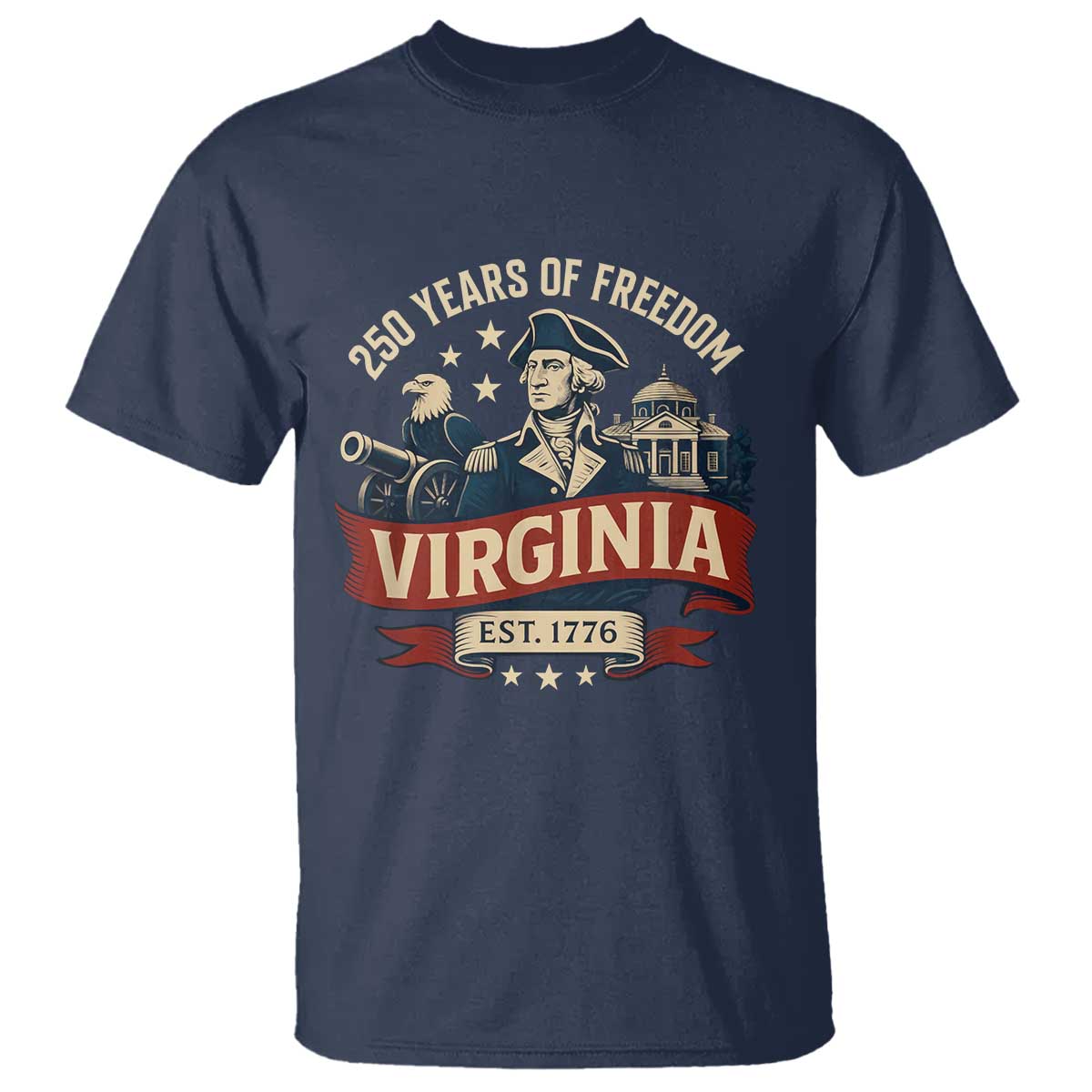 Virginia 250 Years of Freedom T Shirt George Washington Patriotic State Pride Est. 1776 - Wonder Print Shop