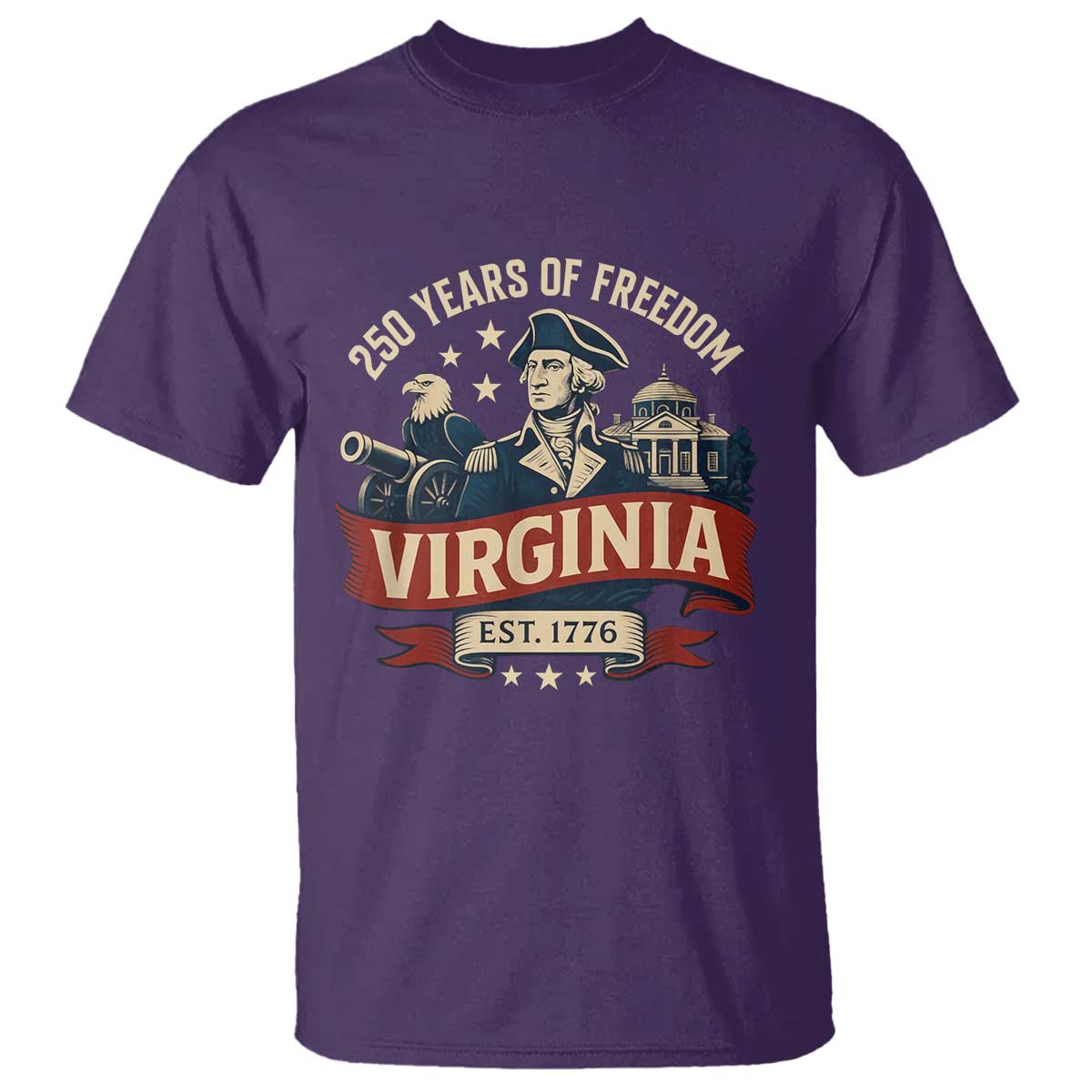 Virginia 250 Years of Freedom T Shirt George Washington Patriotic State Pride Est. 1776 - Wonder Print Shop