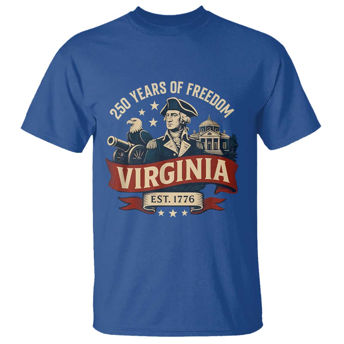 Virginia 250 Years of Freedom T Shirt George Washington Patriotic State Pride Est. 1776 - Wonder Print Shop