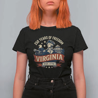 Virginia 250 Years of Freedom T Shirt For Women George Washington Patriotic State Pride Est. 1776 - Wonder Print Shop