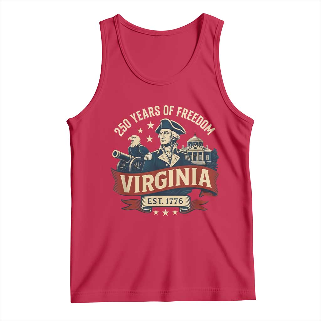 Virginia 250 Years of Freedom Tank Top George Washington Patriotic State Pride Est. 1776 - Wonder Print Shop