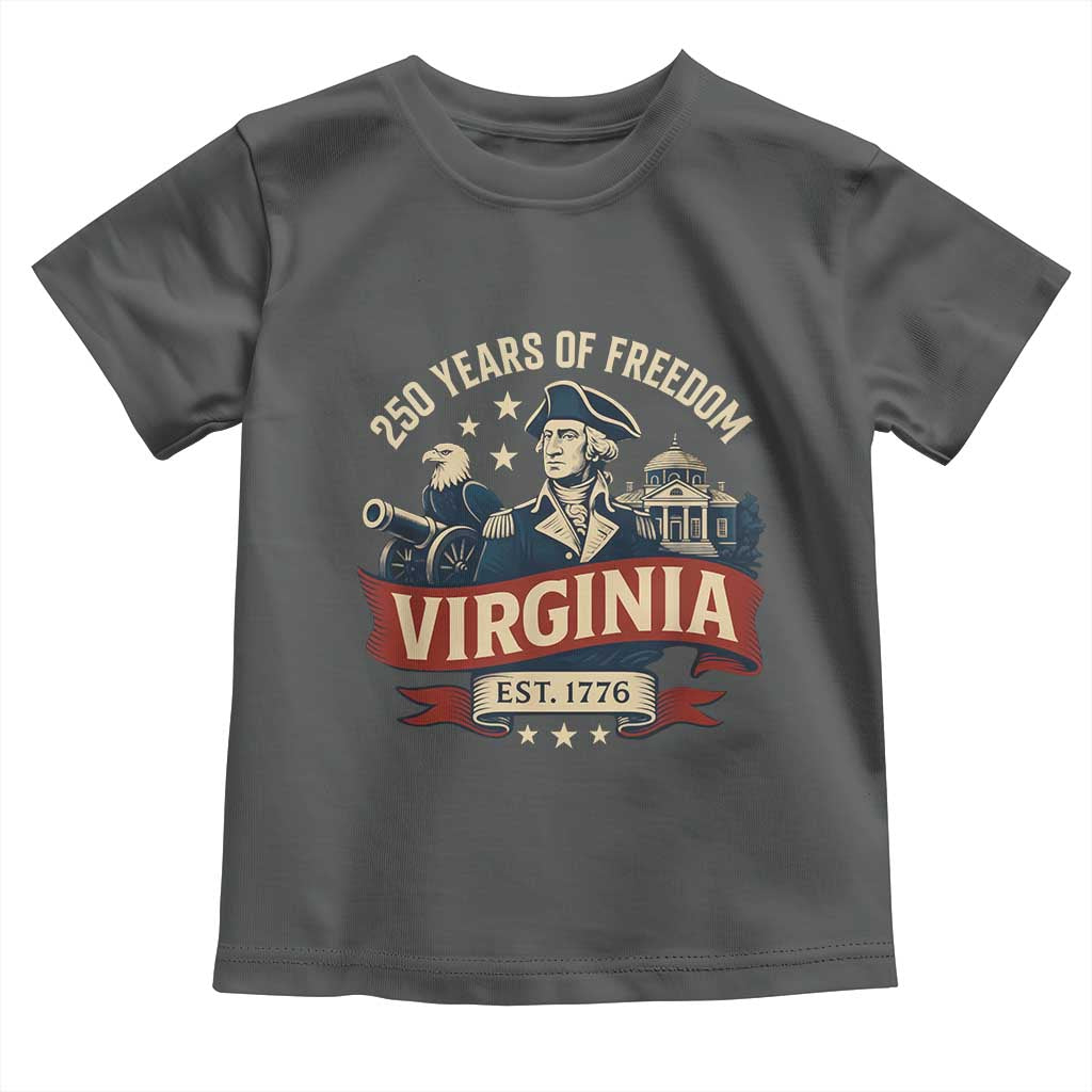 Virginia 250 Years of Freedom Toddler T Shirt George Washington Patriotic State Pride Est. 1776 - Wonder Print Shop