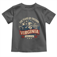 Virginia 250 Years of Freedom Toddler T Shirt George Washington Patriotic State Pride Est. 1776 - Wonder Print Shop