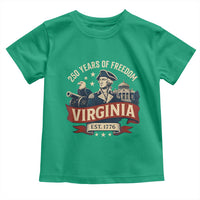Virginia 250 Years of Freedom Toddler T Shirt George Washington Patriotic State Pride Est. 1776 - Wonder Print Shop