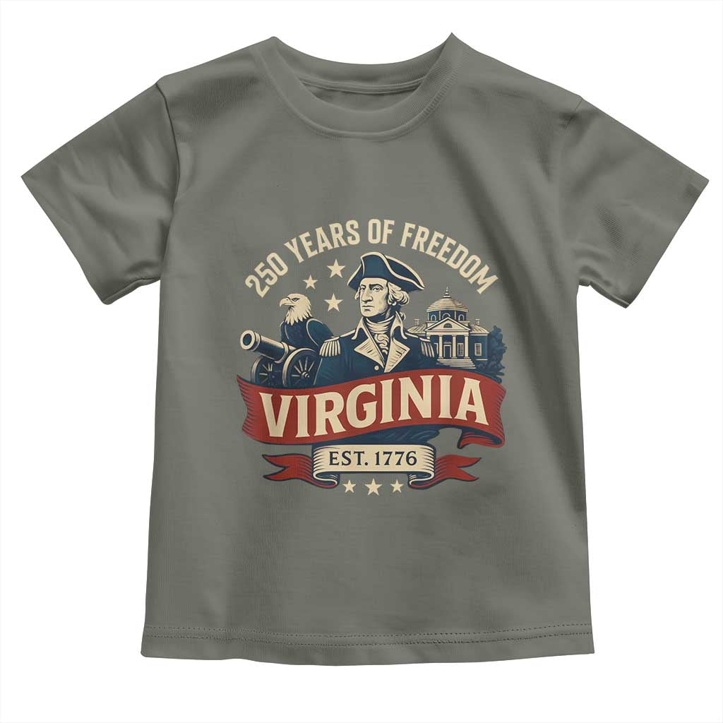 Virginia 250 Years of Freedom Toddler T Shirt George Washington Patriotic State Pride Est. 1776 - Wonder Print Shop