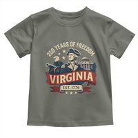 Virginia 250 Years of Freedom Toddler T Shirt George Washington Patriotic State Pride Est. 1776 - Wonder Print Shop