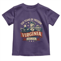 Virginia 250 Years of Freedom Toddler T Shirt George Washington Patriotic State Pride Est. 1776 - Wonder Print Shop