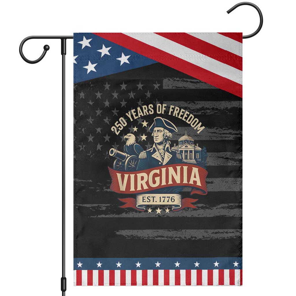 Virginia 250 Years of Freedom Garden Flag George Washington Patriotic State Pride Est. 1776