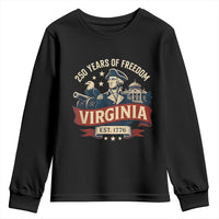 Virginia 250 Years of Freedom Youth Sweatshirt George Washington Patriotic State Pride Est. 1776 - Wonder Print Shop