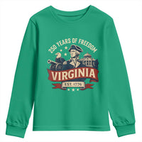 Virginia 250 Years of Freedom Youth Sweatshirt George Washington Patriotic State Pride Est. 1776 - Wonder Print Shop