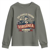 Virginia 250 Years of Freedom Youth Sweatshirt George Washington Patriotic State Pride Est. 1776 - Wonder Print Shop