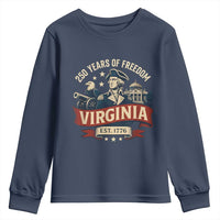 Virginia 250 Years of Freedom Youth Sweatshirt George Washington Patriotic State Pride Est. 1776 - Wonder Print Shop