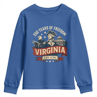 Virginia 250 Years of Freedom Youth Sweatshirt George Washington Patriotic State Pride Est. 1776 - Wonder Print Shop