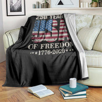 USA Flag 250 Years of Freedom Throw Blanket Vintage Patriotic 1776 to 2026 Semiquincentennial - Wonder Print Shop