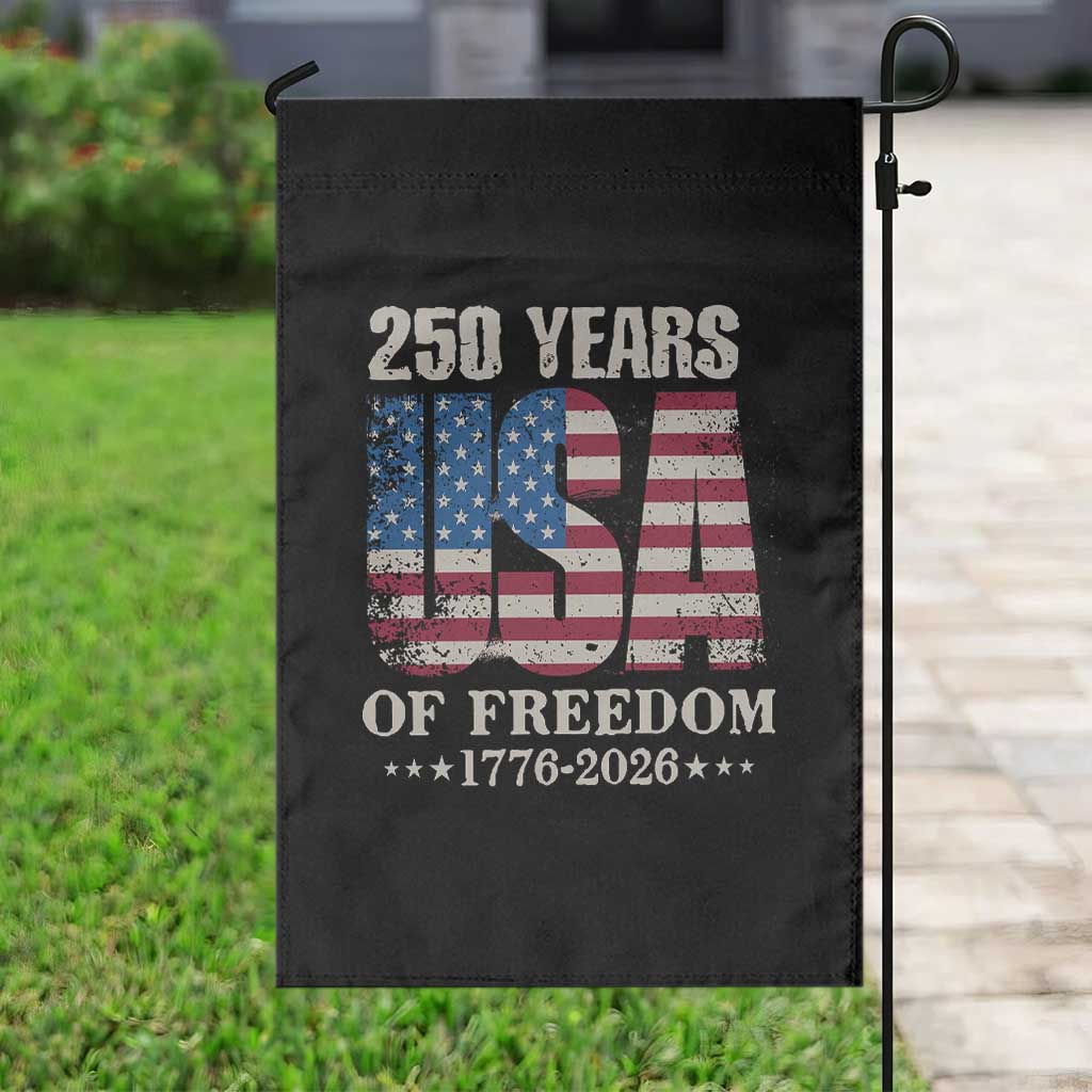 USA Flag 250 Years of Freedom Garden Flag Vintage Patriotic 1776 to 2026 Semiquincentennial - Wonder Print Shop