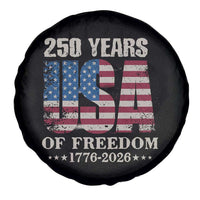 USA Flag 250 Years of Freedom Spare Tire Cover Vintage Patriotic 1776 to 2026 Semiquincentennial - Wonder Print Shop