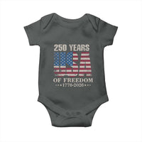USA Flag 250 Years of Freedom Baby Onesie Vintage Patriotic 1776 to 2026 Semiquincentennial - Wonder Print Shop