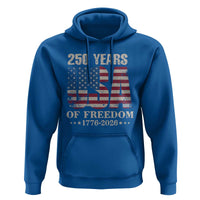 USA Flag 250 Years of Freedom Hoodie Vintage Patriotic 1776 to 2026 Semiquincentennial - Wonder Print Shop