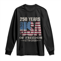 USA Flag 250 Years of Freedom Long Sleeve Shirt Vintage Patriotic 1776 to 2026 Semiquincentennial - Wonder Print Shop