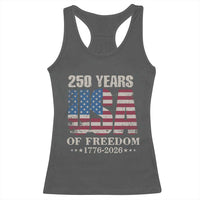 USA Flag 250 Years of Freedom Racerback Tank Top Vintage Patriotic 1776 to 2026 Semiquincentennial - Wonder Print Shop