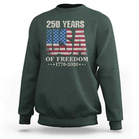 USA Flag 250 Years of Freedom Sweatshirt Vintage Patriotic 1776 to 2026 Semiquincentennial - Wonder Print Shop