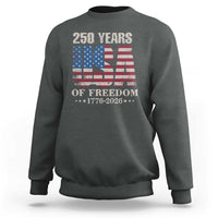 USA Flag 250 Years of Freedom Sweatshirt Vintage Patriotic 1776 to 2026 Semiquincentennial - Wonder Print Shop