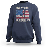 USA Flag 250 Years of Freedom Sweatshirt Vintage Patriotic 1776 to 2026 Semiquincentennial - Wonder Print Shop