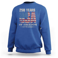 USA Flag 250 Years of Freedom Sweatshirt Vintage Patriotic 1776 to 2026 Semiquincentennial - Wonder Print Shop