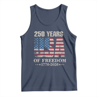 USA Flag 250 Years of Freedom Tank Top Vintage Patriotic 1776 to 2026 Semiquincentennial - Wonder Print Shop
