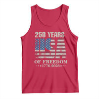 USA Flag 250 Years of Freedom Tank Top Vintage Patriotic 1776 to 2026 Semiquincentennial - Wonder Print Shop