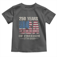 USA Flag 250 Years of Freedom Toddler T Shirt Vintage Patriotic 1776 to 2026 Semiquincentennial - Wonder Print Shop