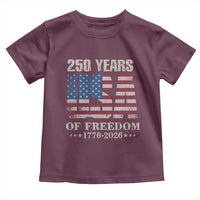 USA Flag 250 Years of Freedom Toddler T Shirt Vintage Patriotic 1776 to 2026 Semiquincentennial - Wonder Print Shop
